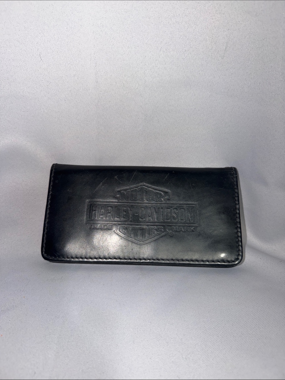 Harley-Davidson Black Embossed Leather Card & Key Holder